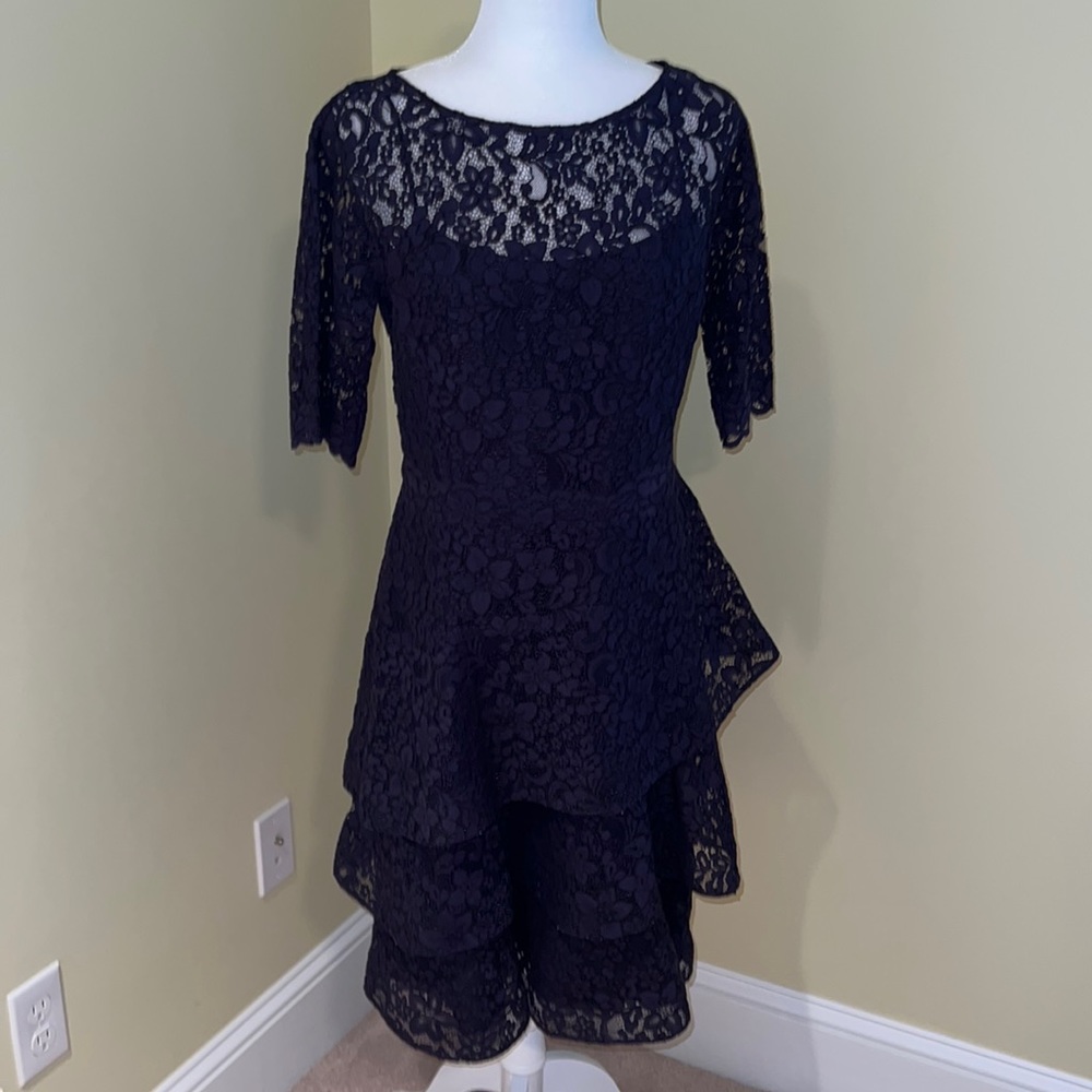 Rickie Freeman Teri John Lace Tiered Dress